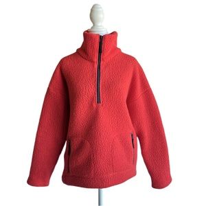 J. Crew Fleece Polartec Half-Zip Pullover Jacket Size S Red